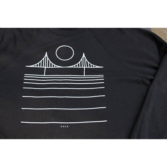 Culk - "Minimal Bridge" Unisex Crewneck Sweatshirt in Black, Large or XL - Picture 7 of 8